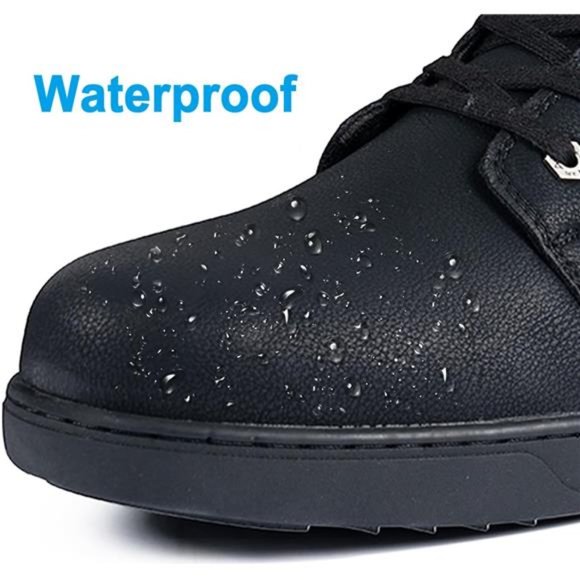 Men\'s  Breathable Biker Boots Faux Leather Lace Up Shoes with Ankle Support main image 7
